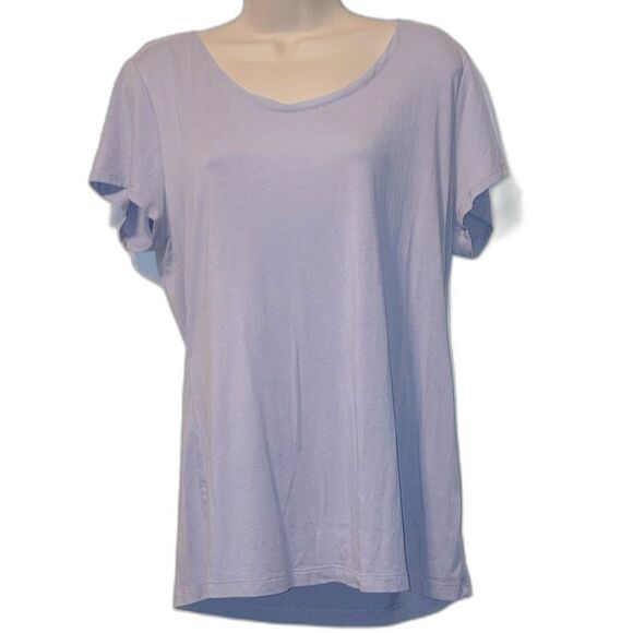 BANANA REPUBLIC Luxe Touch Icelandic Blue Crew Neck T Shirt Womens Large - Picture 1 of 11